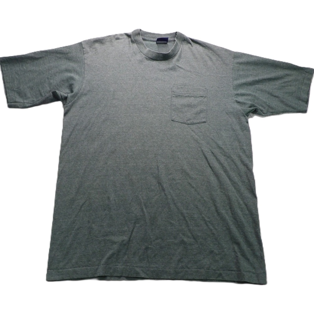 VTG Honors Shirt XLT Men Gray Pocket Tee Single Stitch USA Made Tall 80s 90 Top